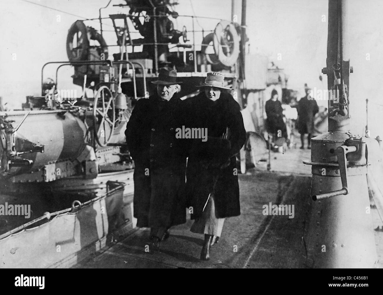 David Lloyd George auf dem Weg nach Paris Frieden Conference, 1919 Stockfoto