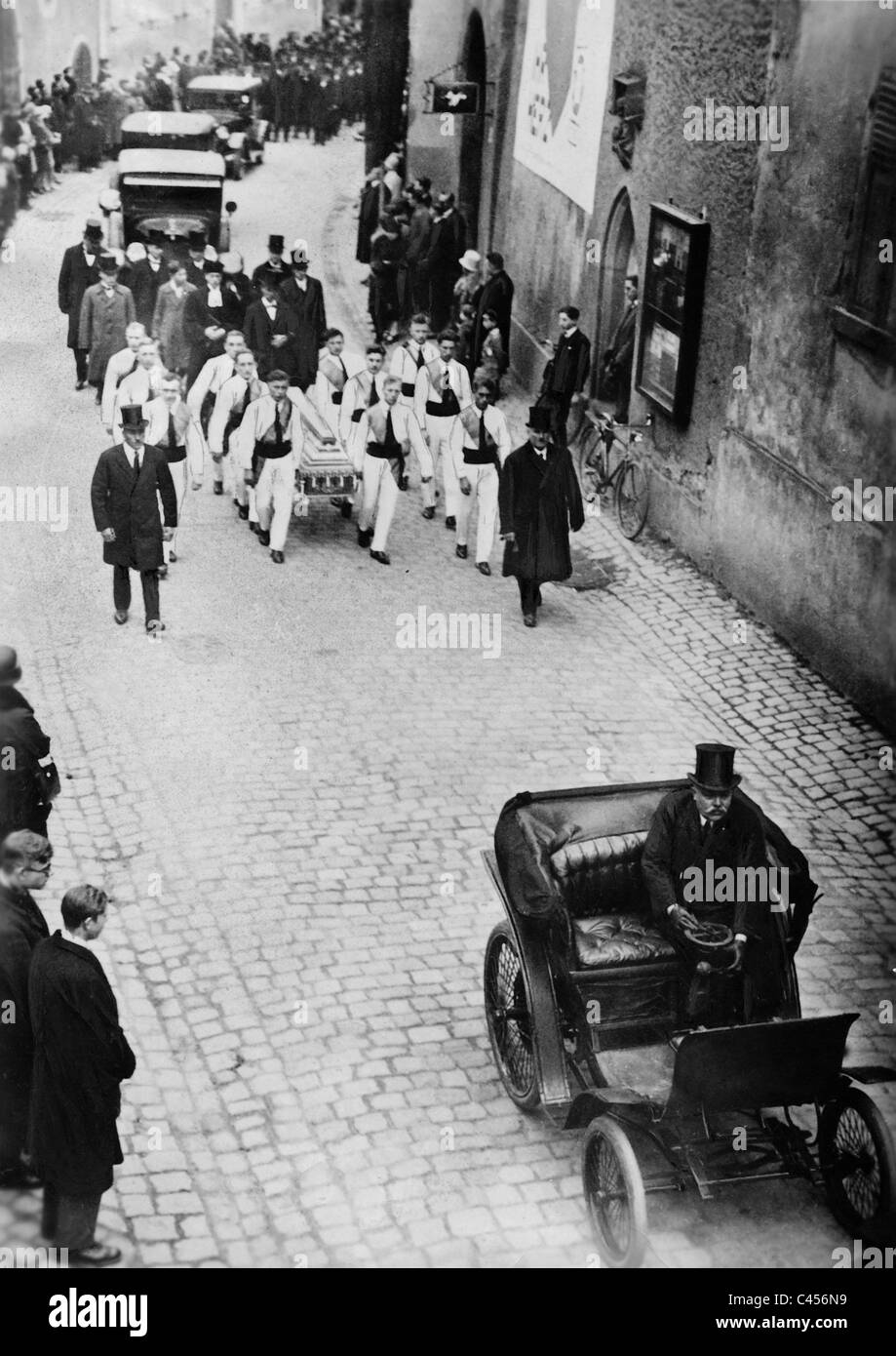 Trauerzug für den verstorbenen Carl Friedrich Benz, 1929 Stockfoto