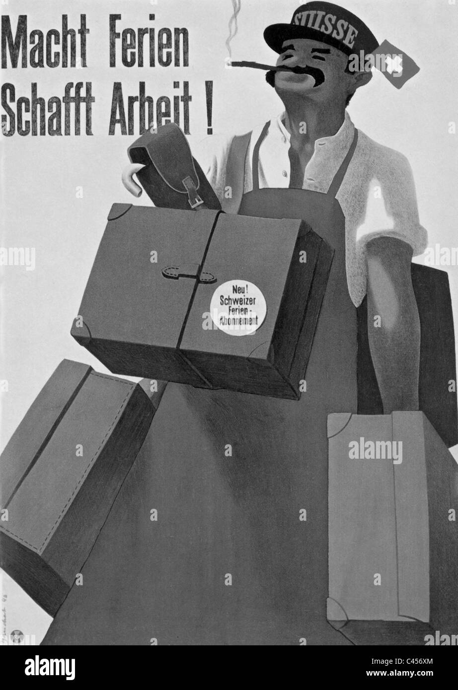 Plakat des Schweizer Tourismusverbandes, 1939 Stockfoto