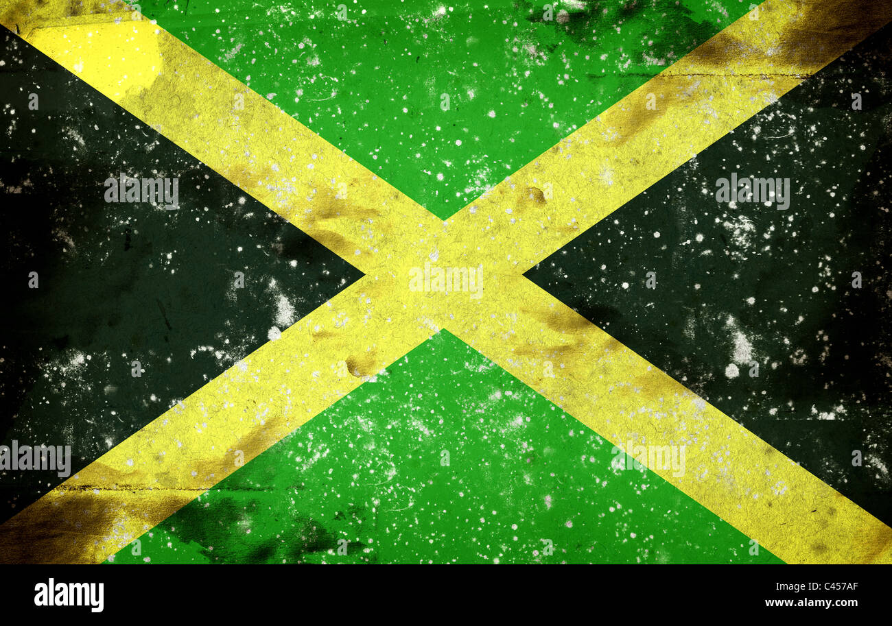 Grunge-Stil Illustration - Flagge von Jamaika Stockfoto