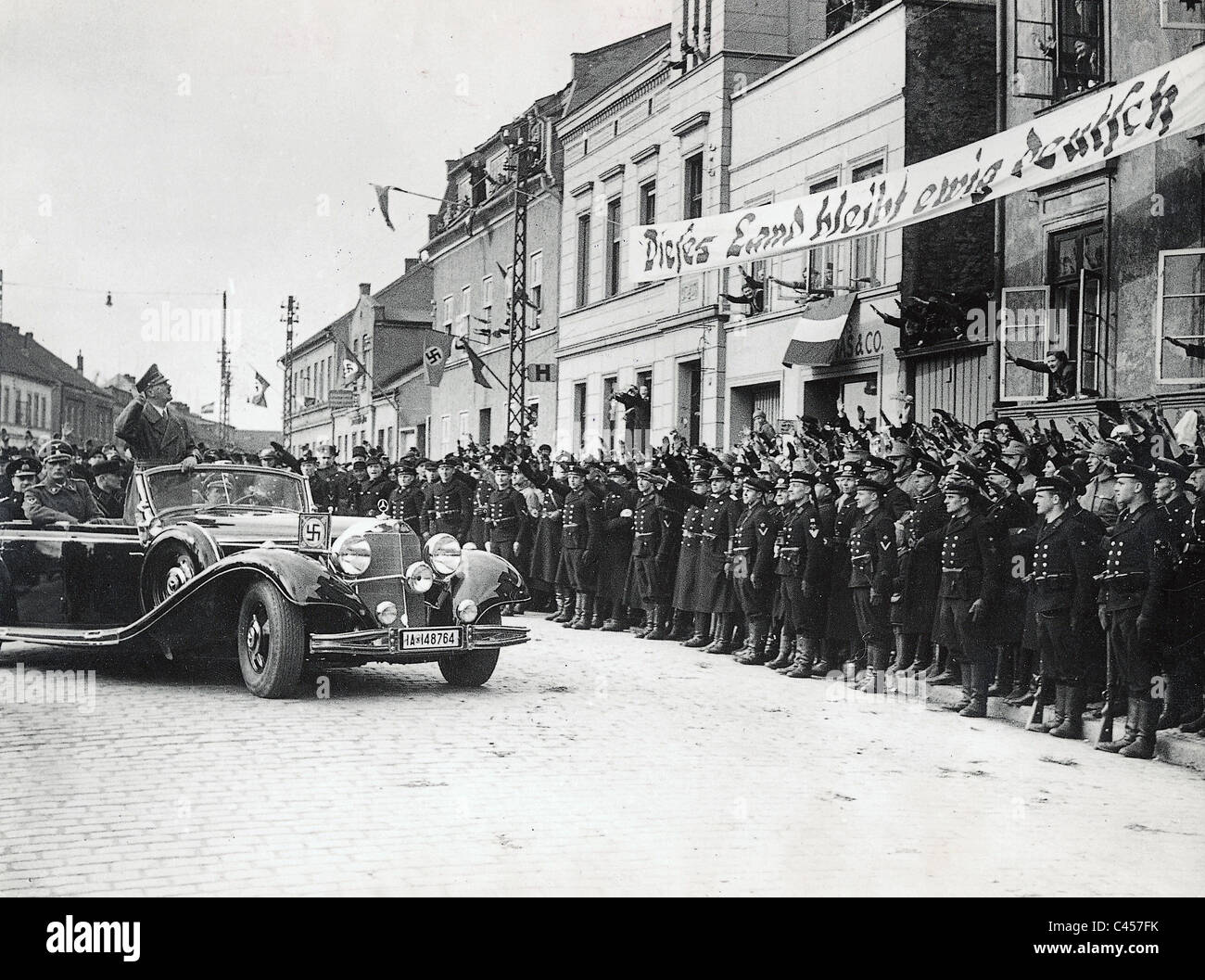 Hitler in Memel 1939 Stockfoto