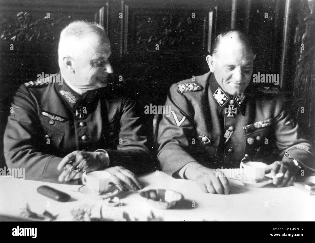 Sepp Dietrich und General Haase Stockfoto