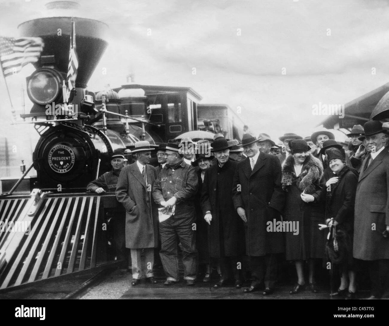 Alva, Henry Ford und Herbert Clark Hoover, 1929 Stockfoto