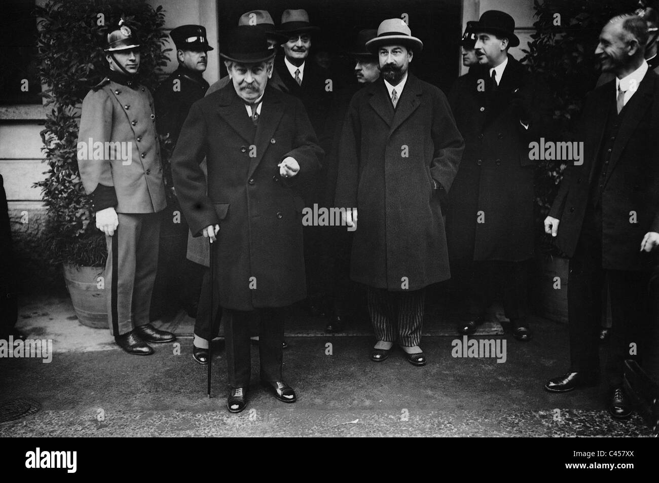 Aristide Briand anlässlich der Tagung des Völkerbundes in Lugano, 1929 Stockfoto