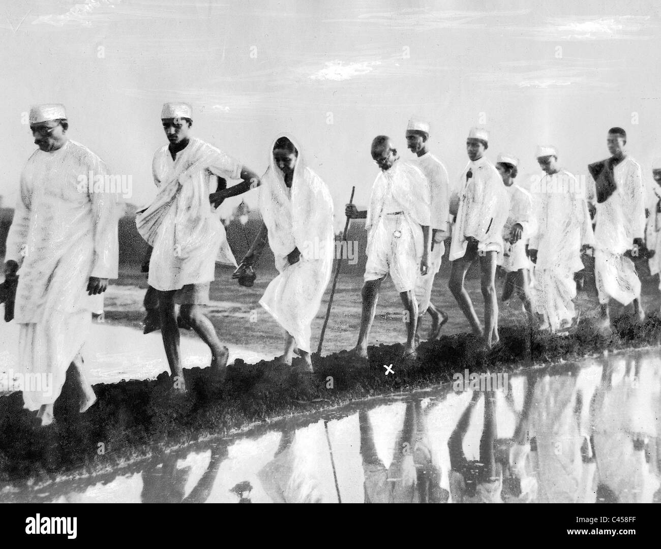 Indischen Unabhängigkeitskampf - Gandhis Salz März Stockfoto