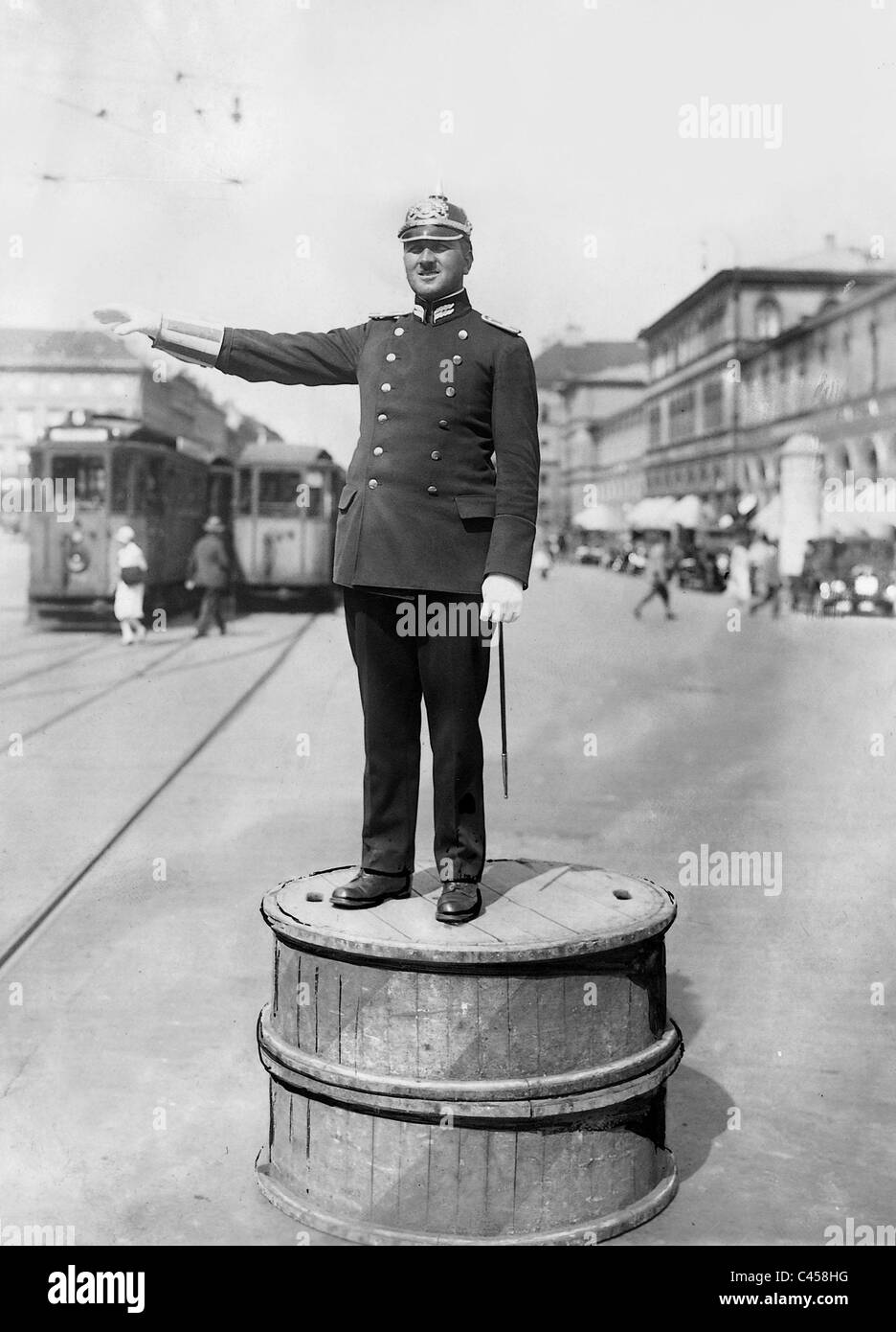 Verkehrspolizist in München, 1929 Stockfoto