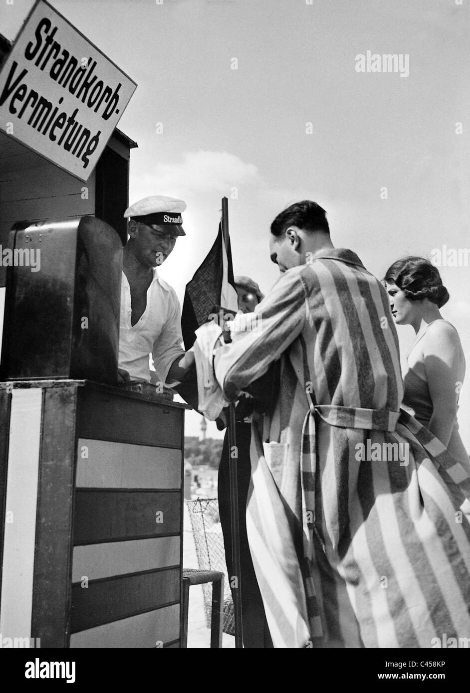 Strandkörbe zu mieten in Berlin, 1935 Stockfoto