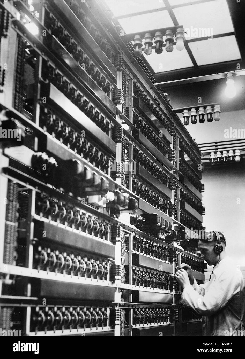 Telefonzentrale, 1935 Stockfoto