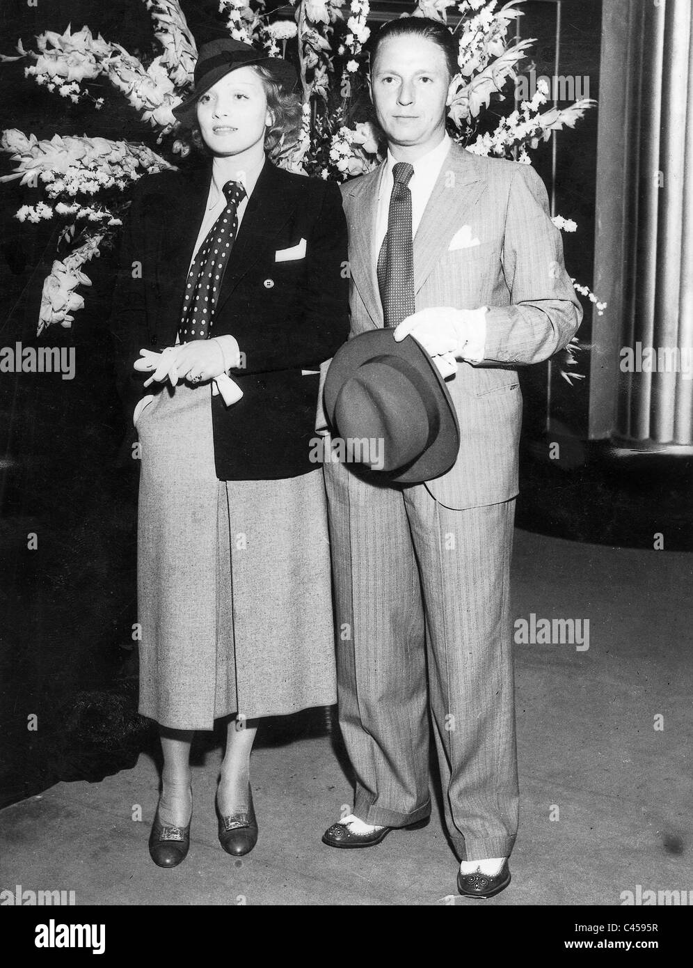Marlene Dietrich und Rudolf Sieber in Hollywood (1934) Stockfoto