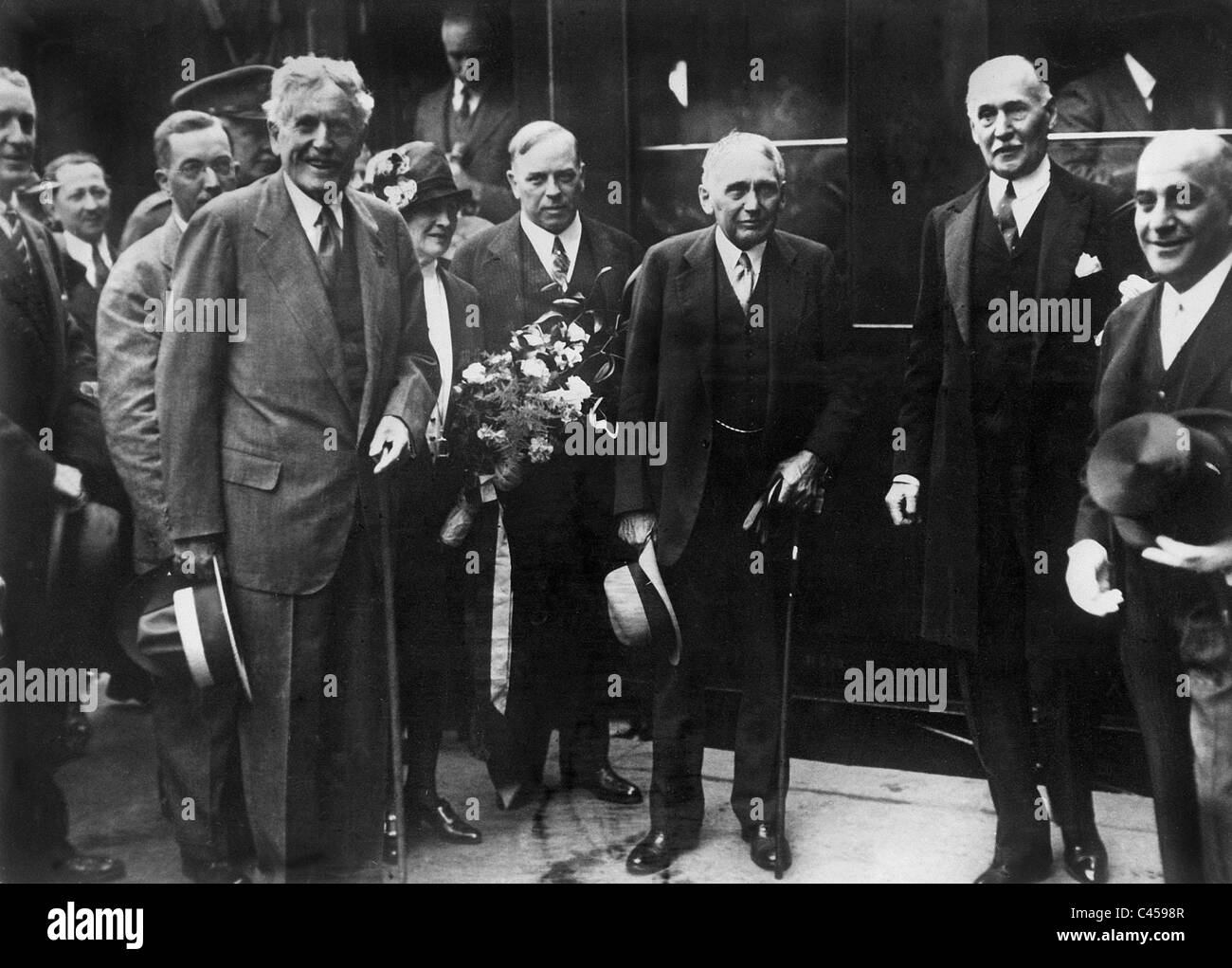 Myron Herrick, William Lyon Mackenzie King und Frank B. Kellogg in Paris, 1928 Stockfoto