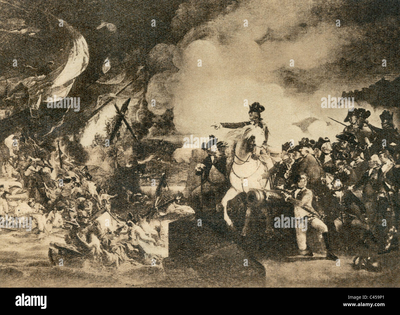 John Singleton Copley: "die Belagerung und Befreiung von Gibraltar, 13. September 1782' Stockfoto