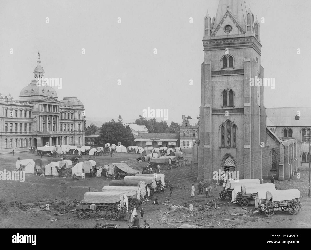 Marktplatz von Pretoria am Abend Masse, 1902 Stockfoto