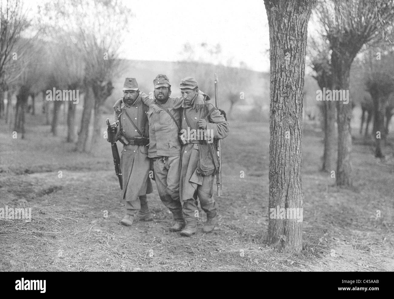 Österreich-ungarischen Soldaten während des Kampfes in Russisch-Polen im ersten Weltkrieg, 1914 Stockfoto