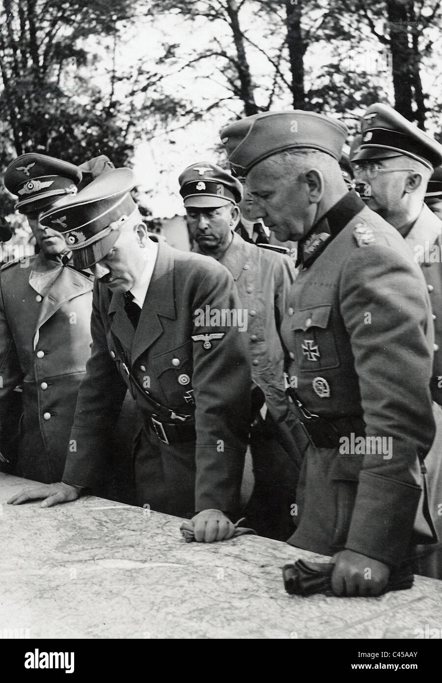 Adolf Hitler mit Generäle während dem Polenfeldzug 1939 Stockfoto