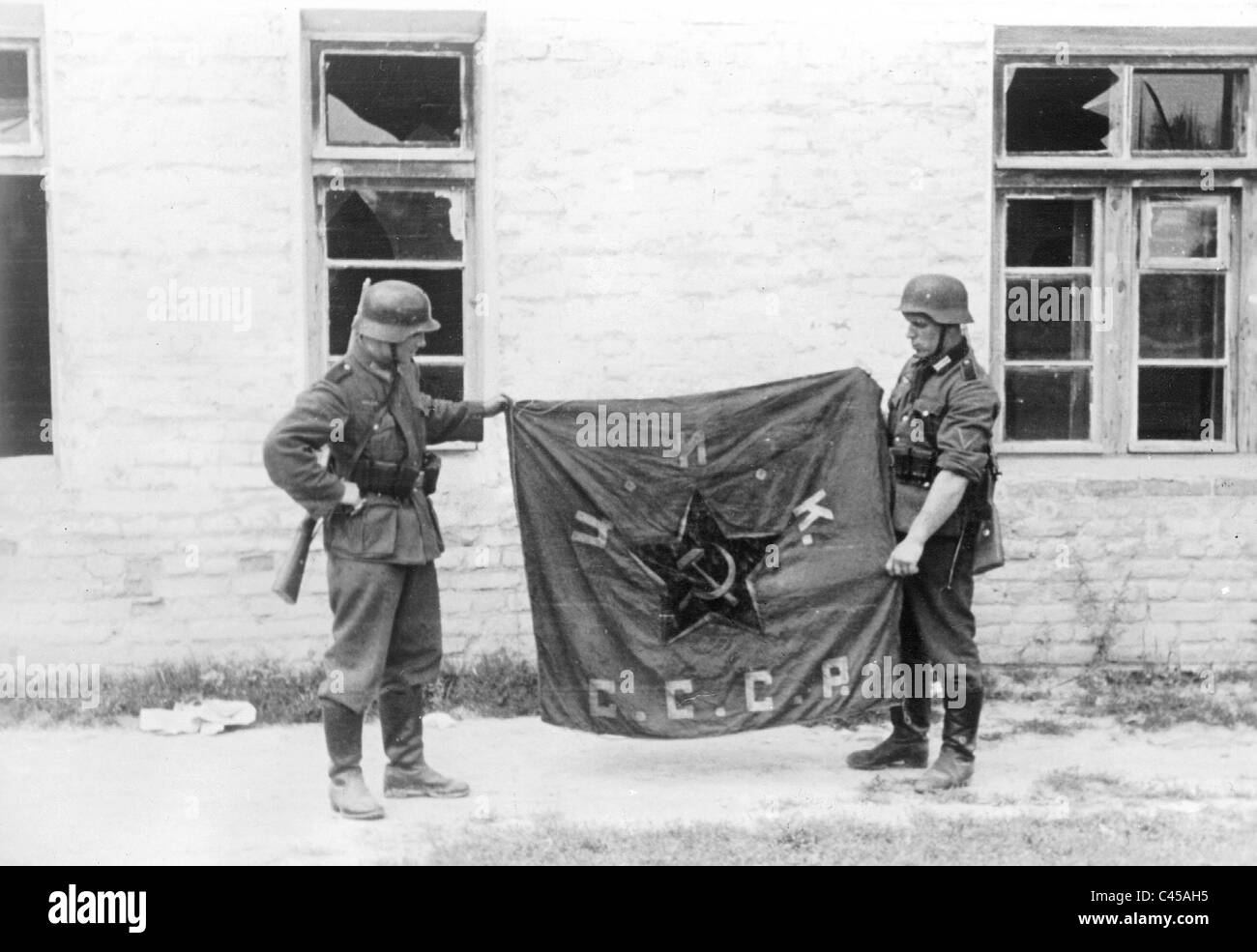 Deutsche Soldaten während des Kampfes der Schlacht von Uman, 1941 Stockfoto