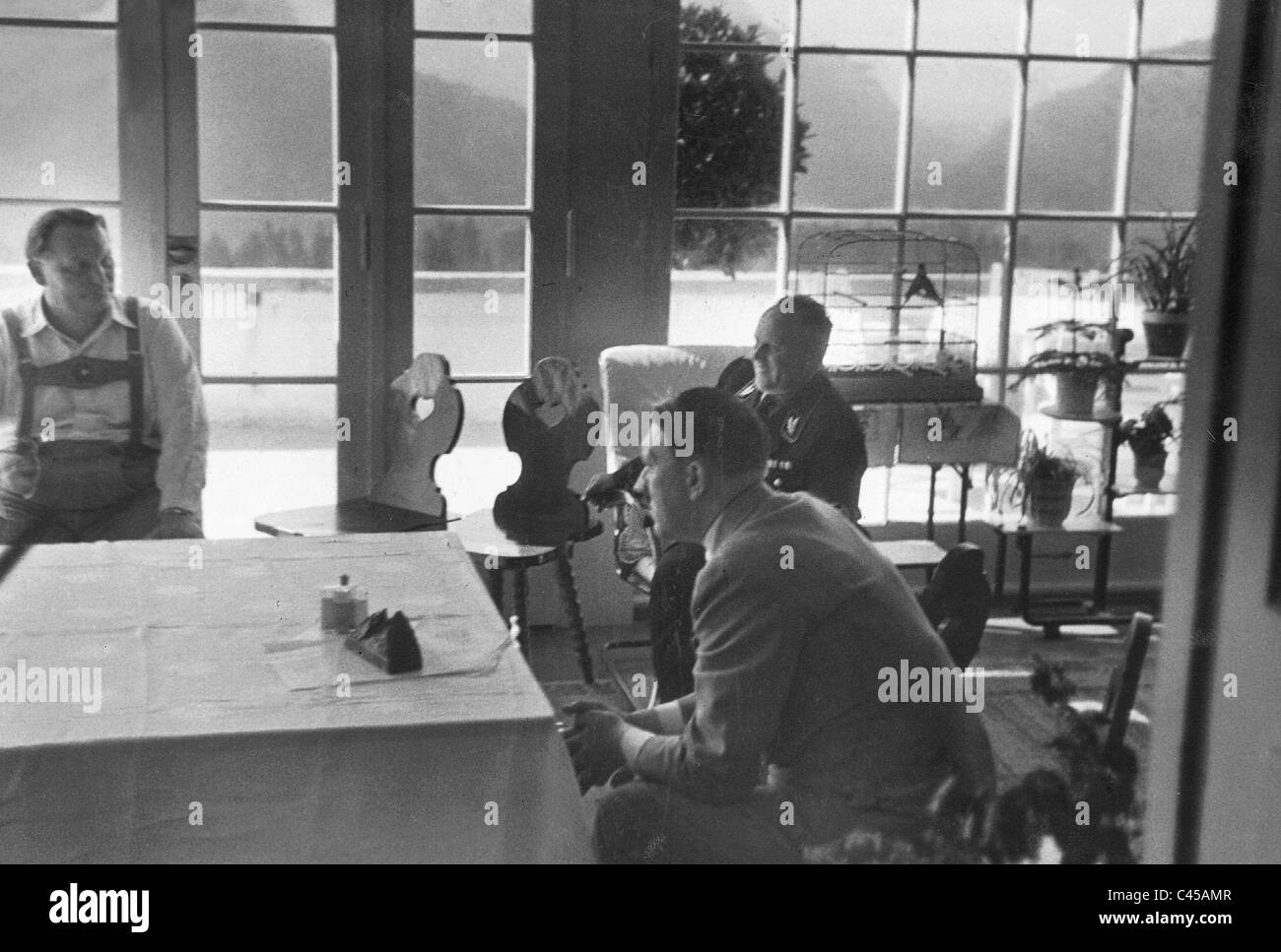 Hermann Göring, Adolf Hitler, Hans Baur auf dem Berghof Stockfoto