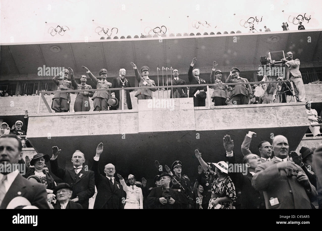 Führer-Box bei der Eröffnung der Olympischen Spiele 1936 Stockfoto