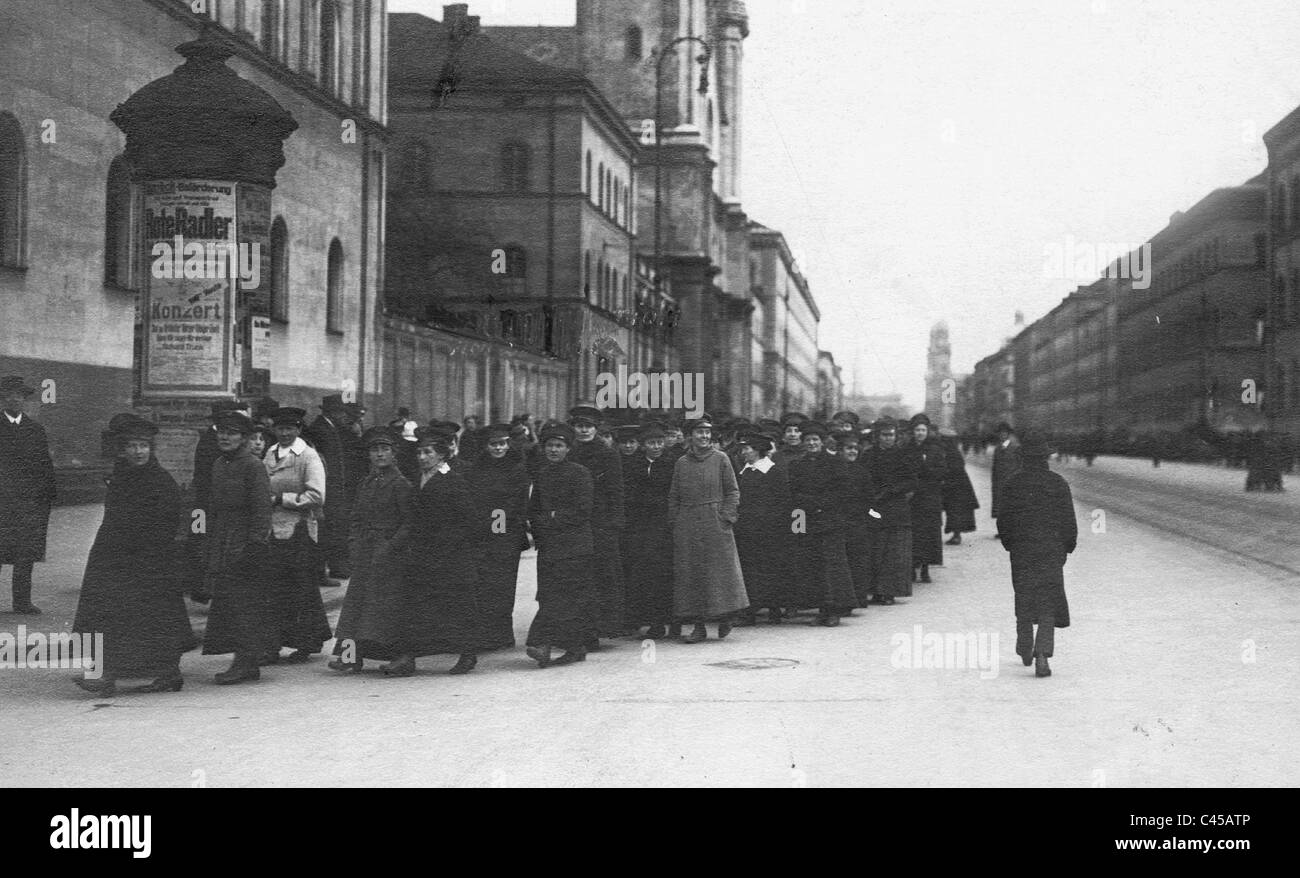 Demonstration der Frauen in München, 1919 Stockfoto