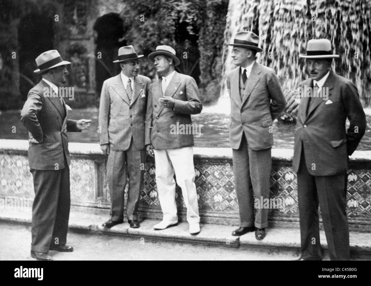 Dino Grandi, Julius Curtius, Benito Mussolini, Stockfoto