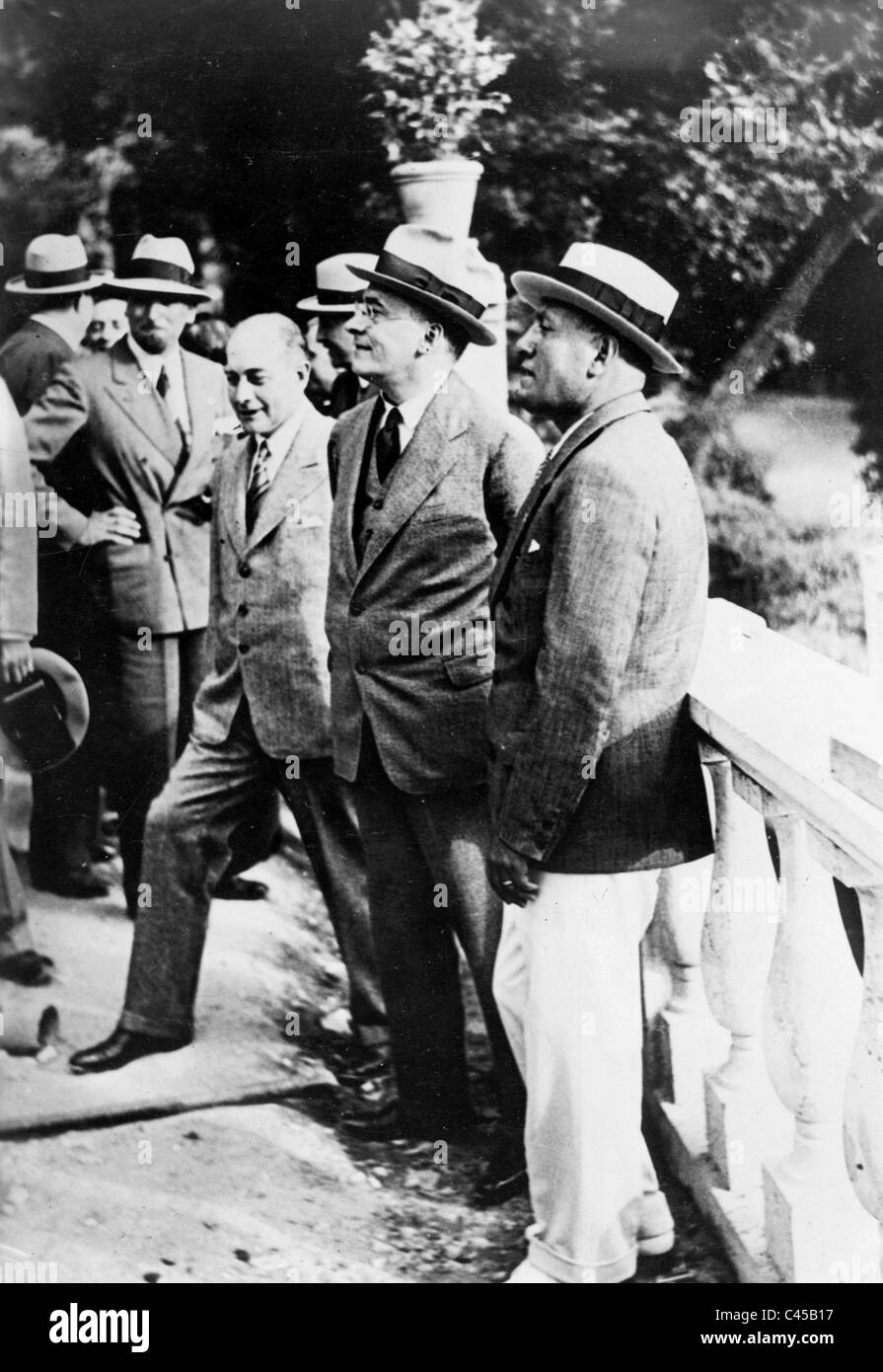 Mussolini, Heinrich Bruening Und Julius Curtius, 1931 Stockfoto