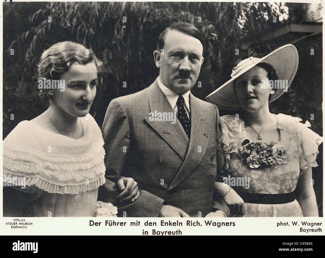 Adolf Hitler mit Friedelinde und Verena Wagner Stockfoto