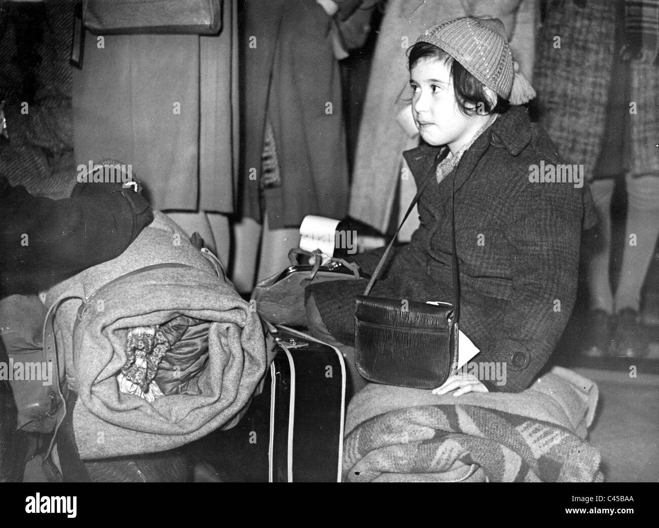 Deutsche jüdische Kind nach seiner Ankunft in Großbritannien, 1938 Stockfoto