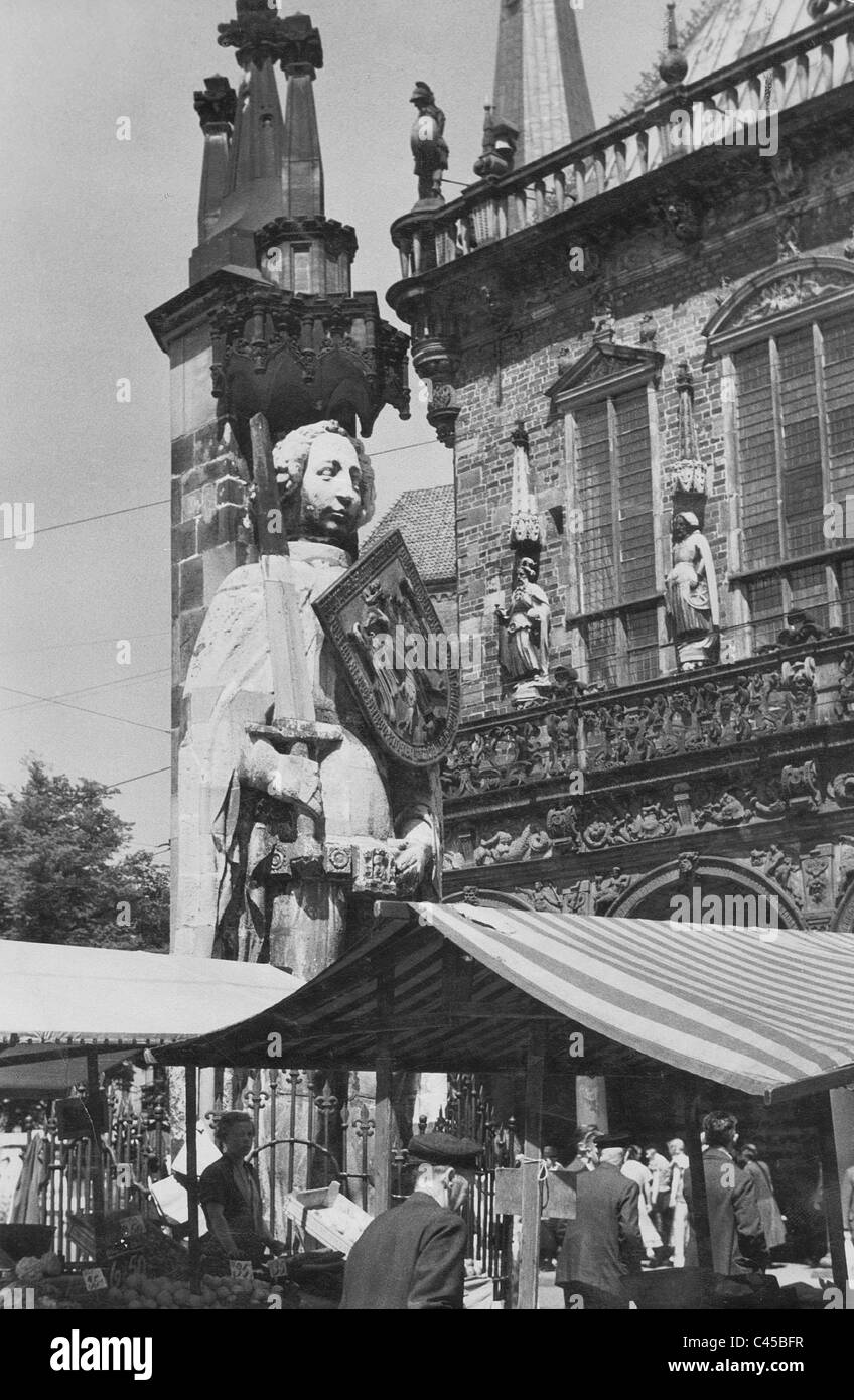 Wochenmarkt in Bremen, 1936 Stockfoto