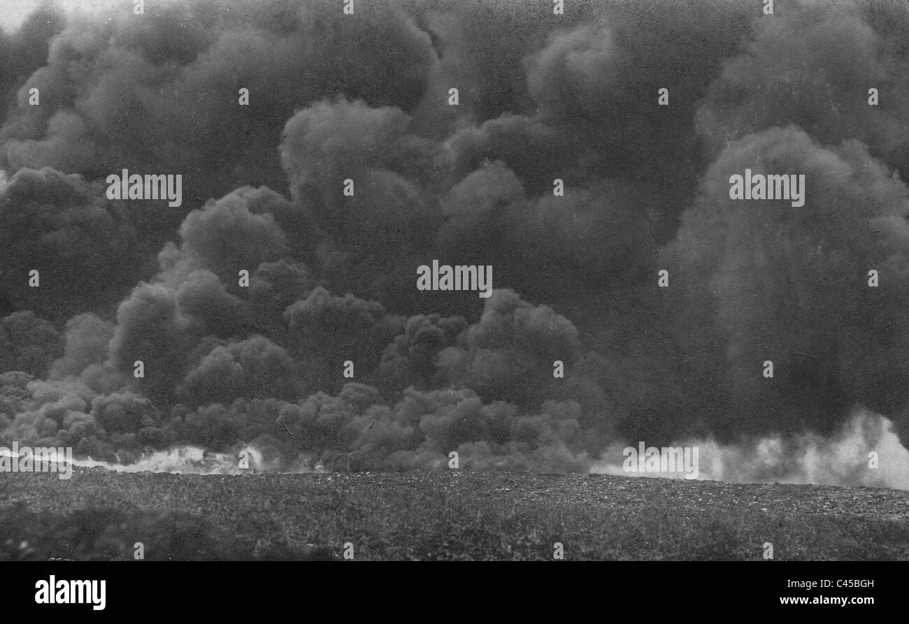 Alliierten Gasangriff in Flandern, 1917 Stockfoto