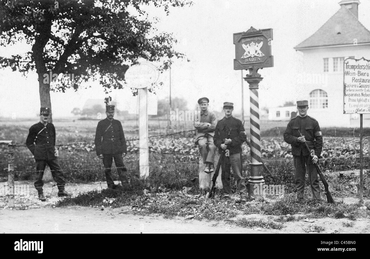 Grenzposten der Schweizer Baden Grenze am Bodensee, 1919 Stockfoto