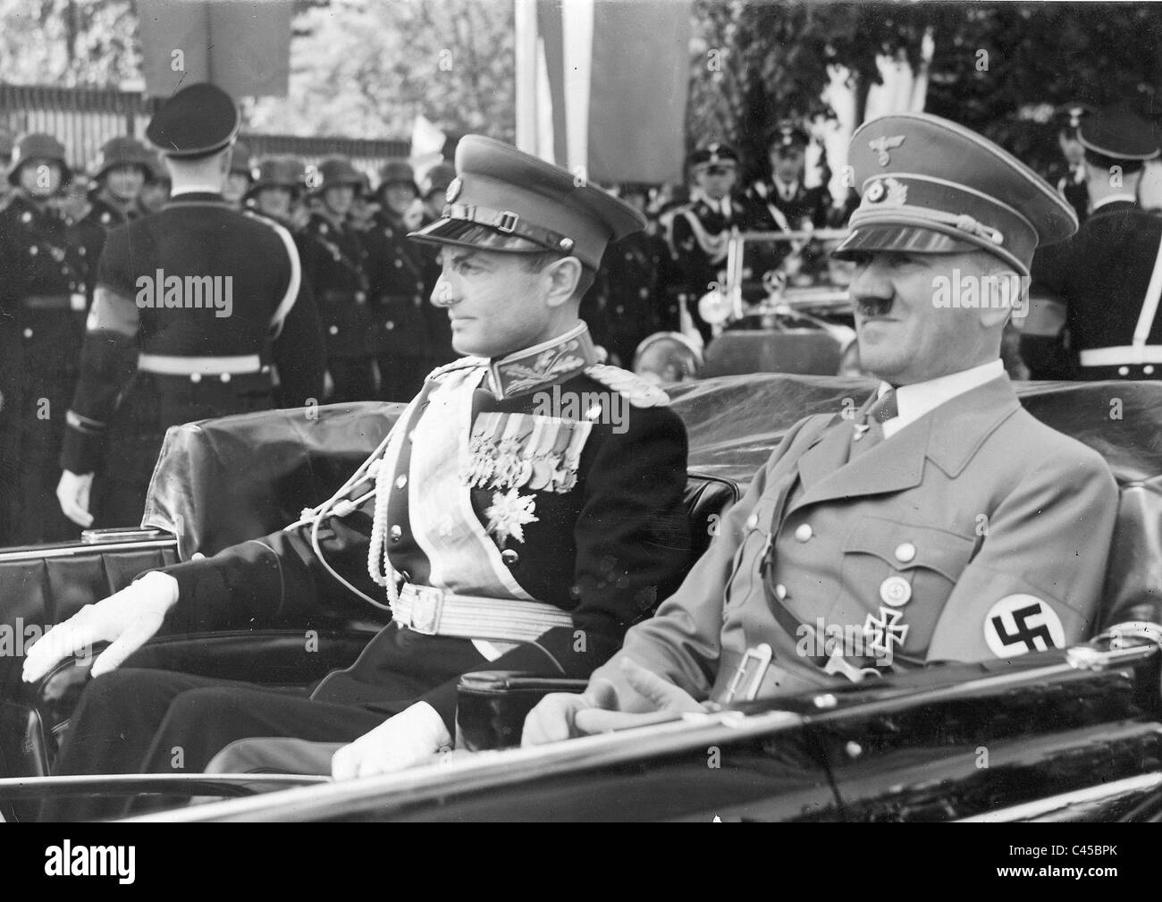 Hitler und Prinzregent Paul, 1939 im Auto Stockfoto