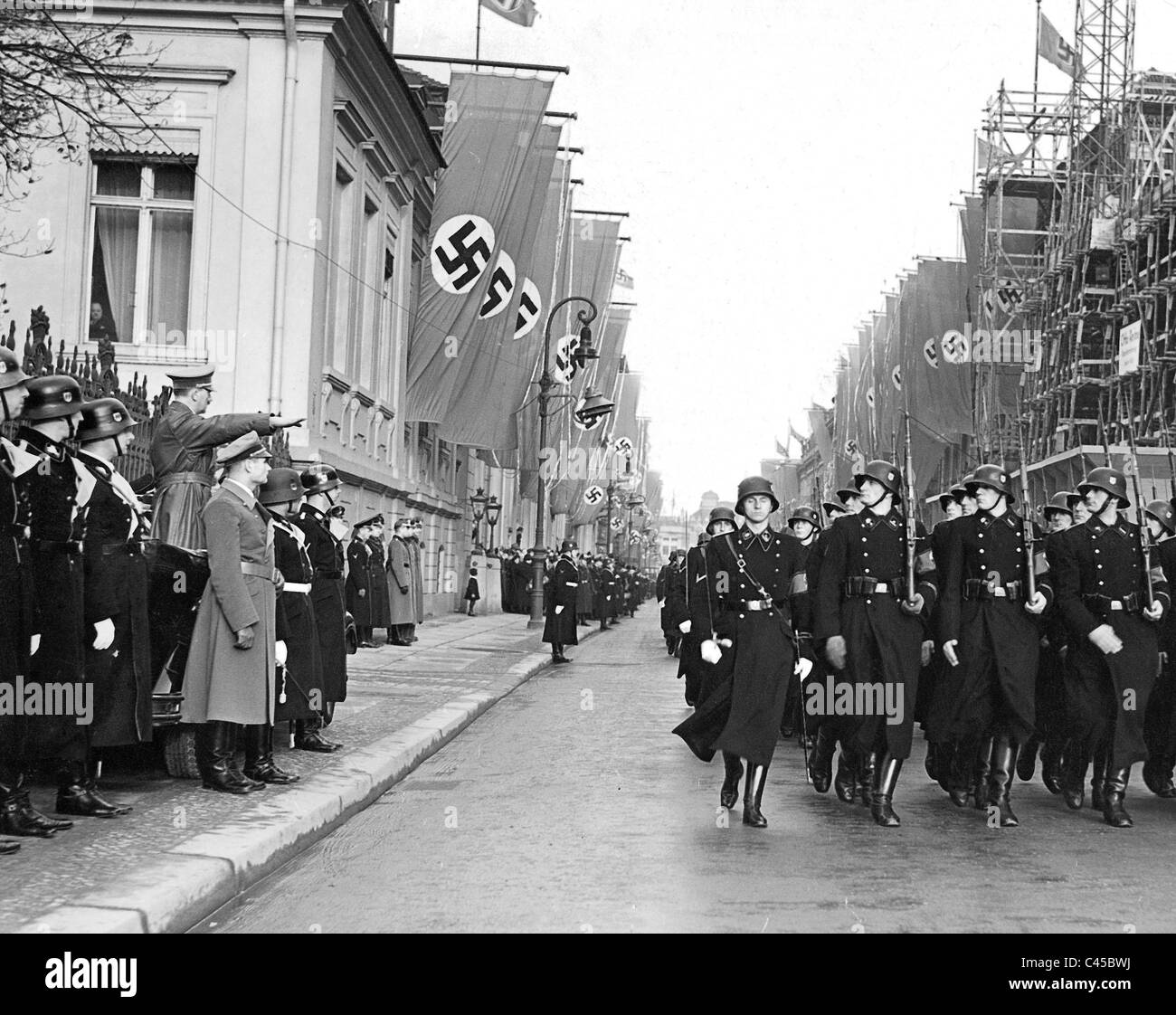 Parade der Leibstandarte Hitler anlässlich der Ergreifung der macht Stockfoto