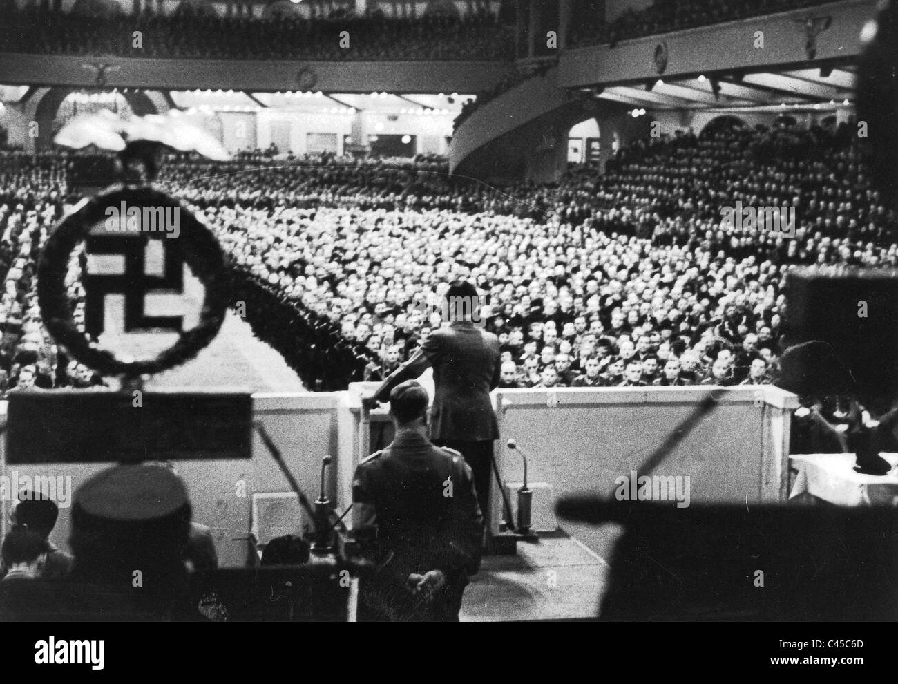 Joseph Goebbels im Sportpalast, 1943 Stockfoto