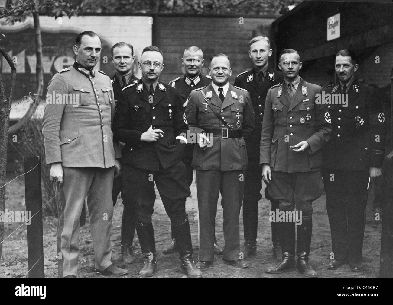 Daluege, Wolff, Himmler, Bonin, Milch, Heydrich, Krueger, Schütz, 1936 Stockfoto