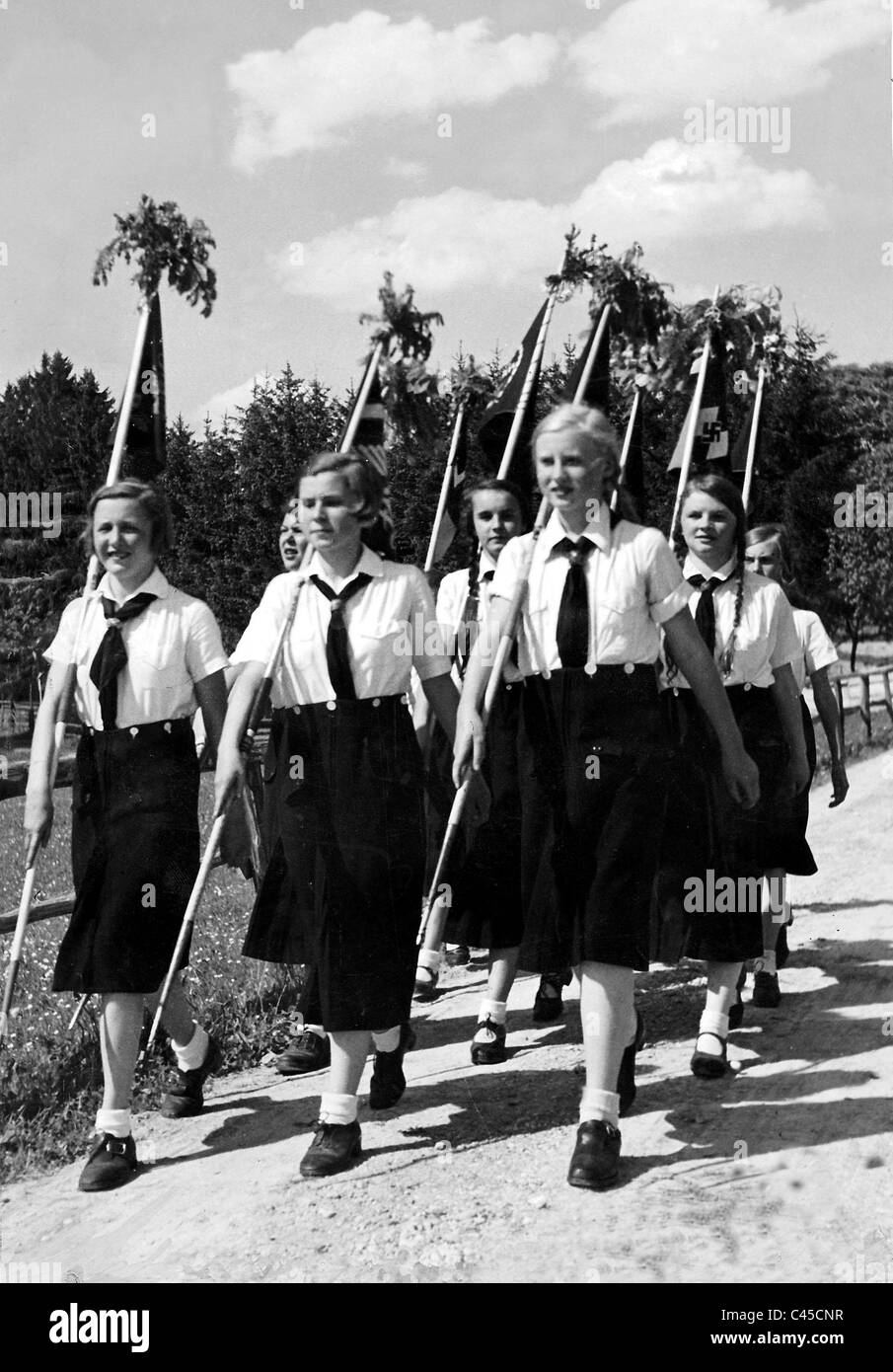 Liga der deutschen Mädchen marschieren Stockfoto