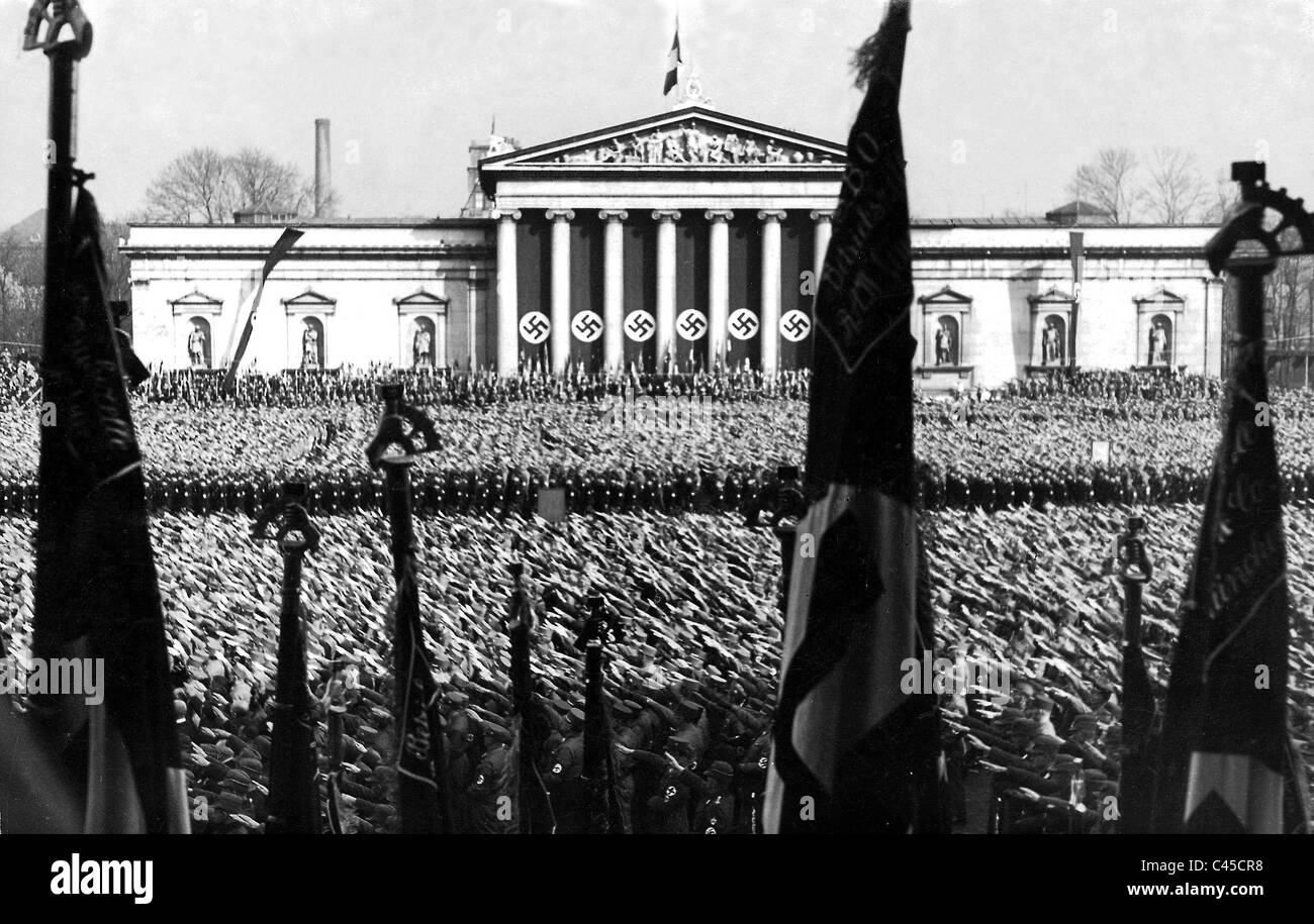 Vereidigung der NSDAP Funktionäre Stockfoto