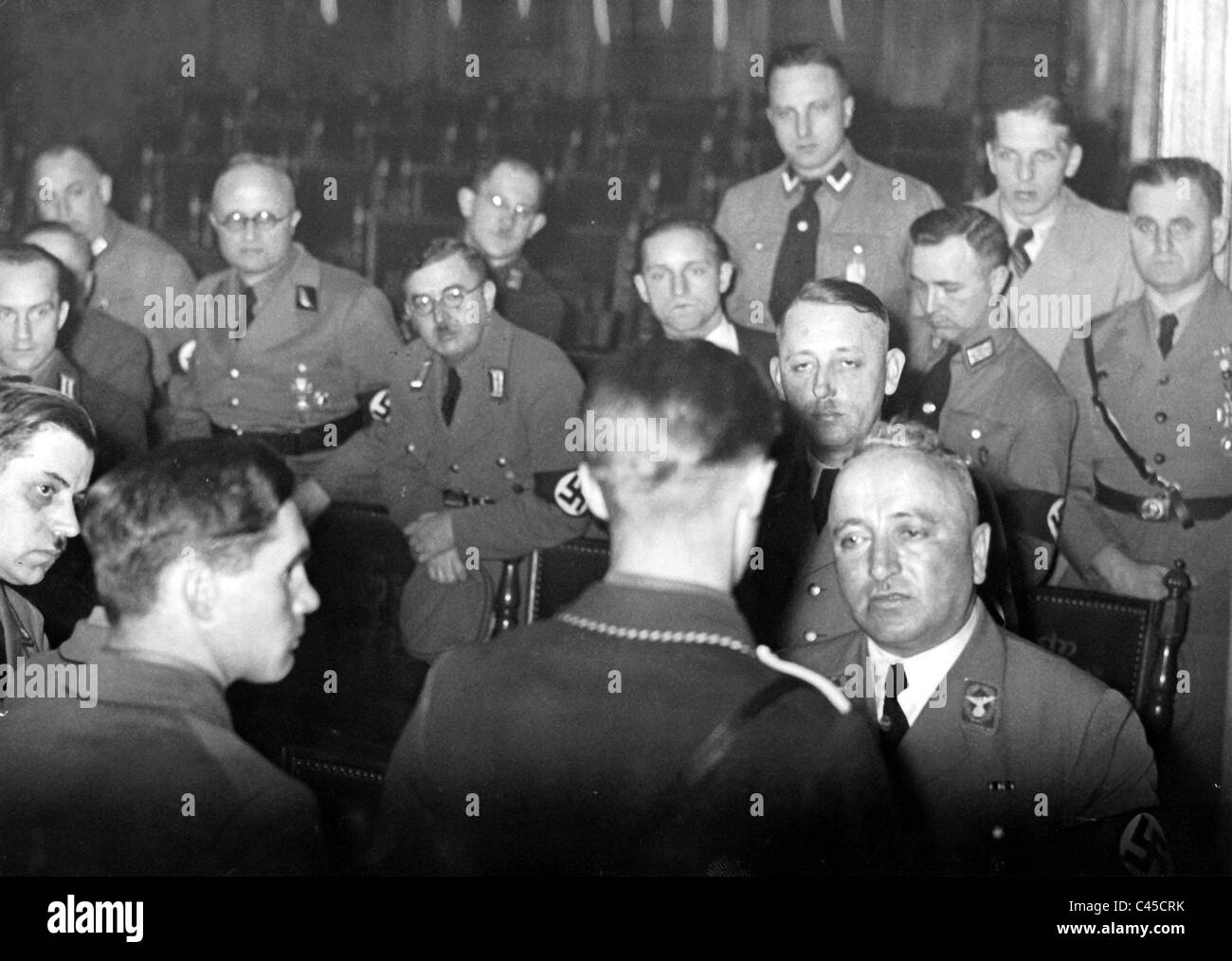 Robert Ley mit der politischen Führung der NSDAP. Stockfoto