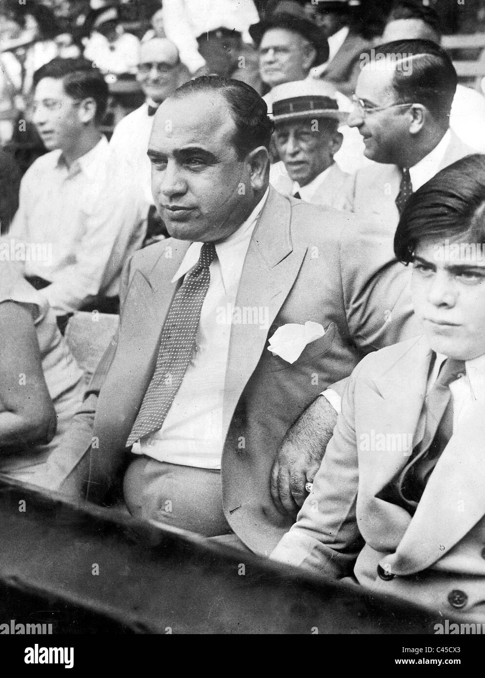 Al Capone mit Sohn, 1931 Stockfoto
