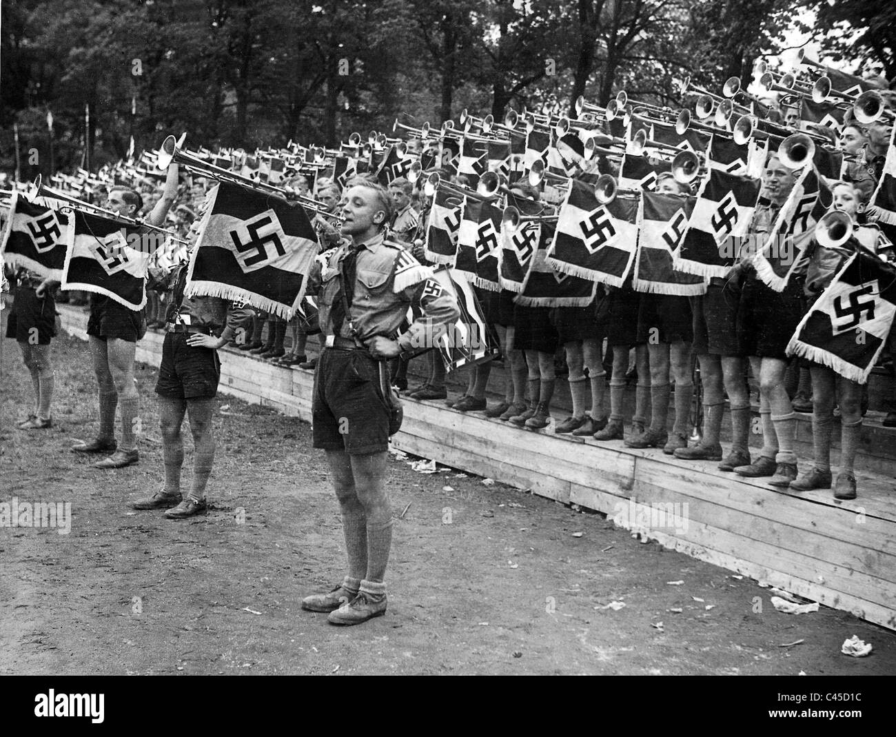 Hitler Jugend - Fanfarencorps Stockfoto