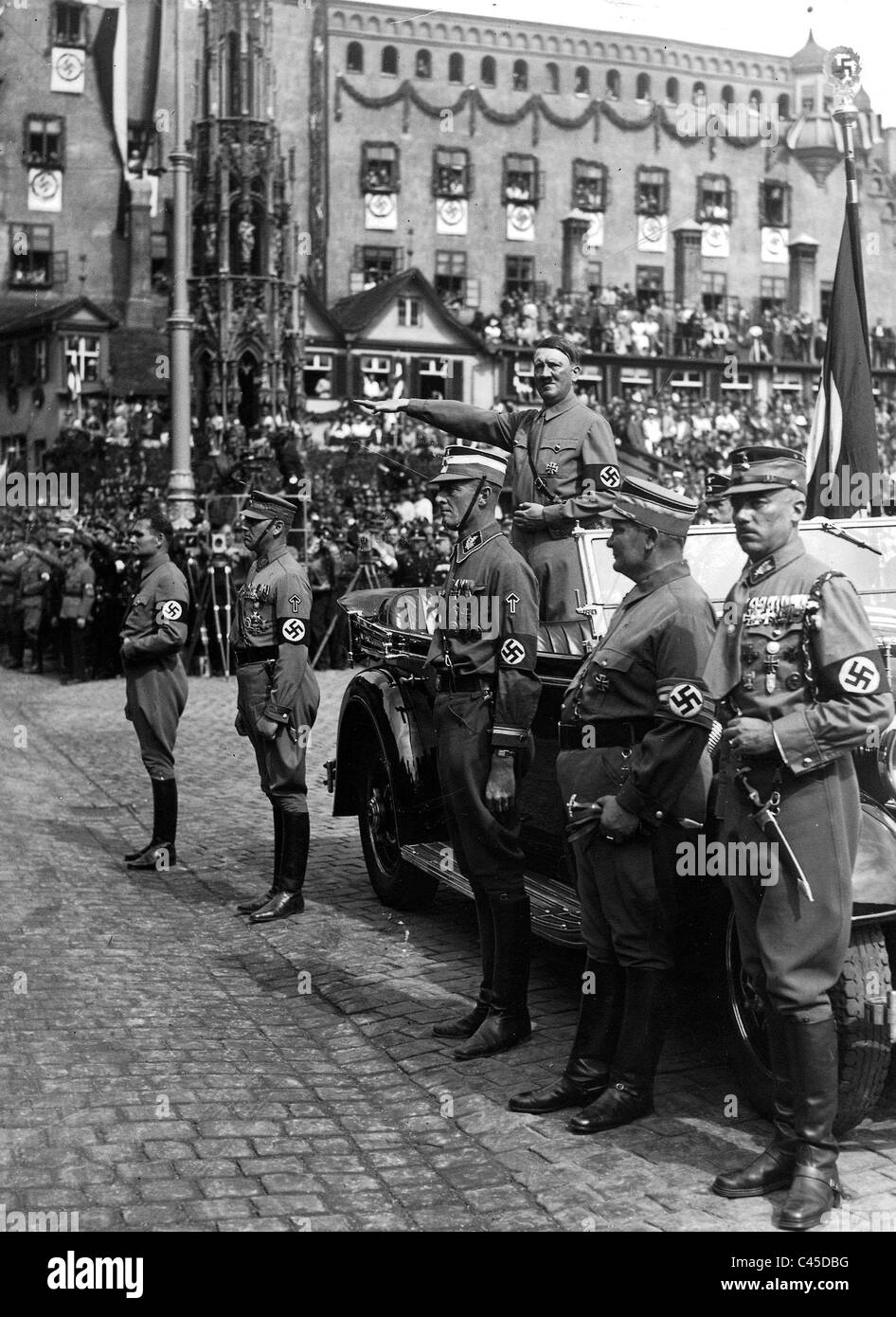Hitler, Hess, Lutze, Göring auf Party Kongress im Jahre 1936 Stockfoto