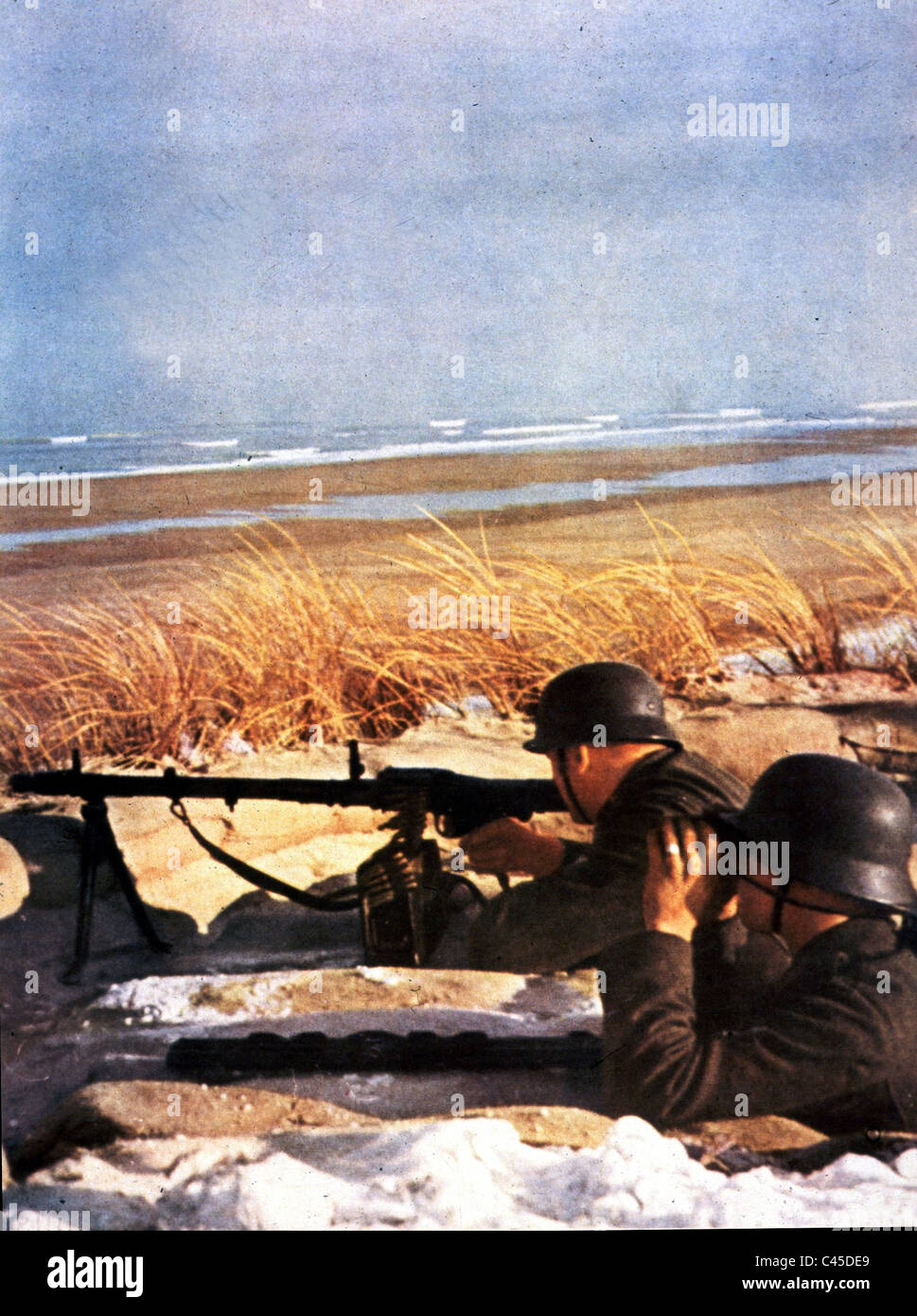 Deutsche Soldaten in Stellung Stockfoto