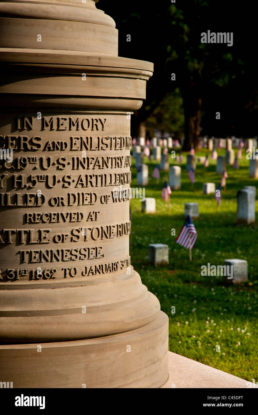 Memorial Day am Stones River National Battlefield und Friedhof, Murfreesboro Tennessee USA Stockfoto