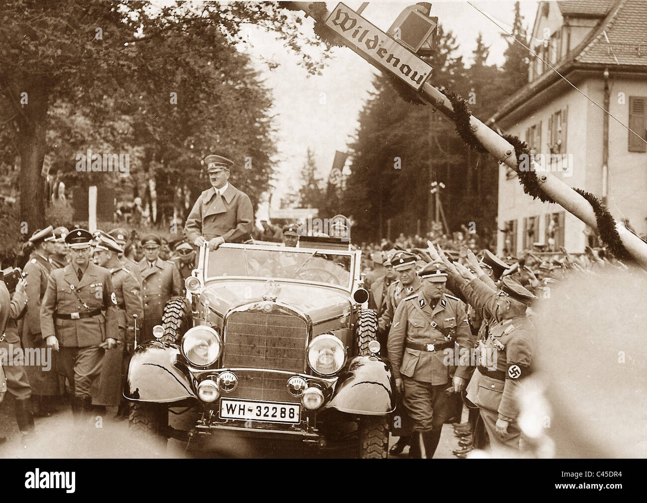 Hitler überquert die Grenze zu Sudetenland, 1938 Stockfoto