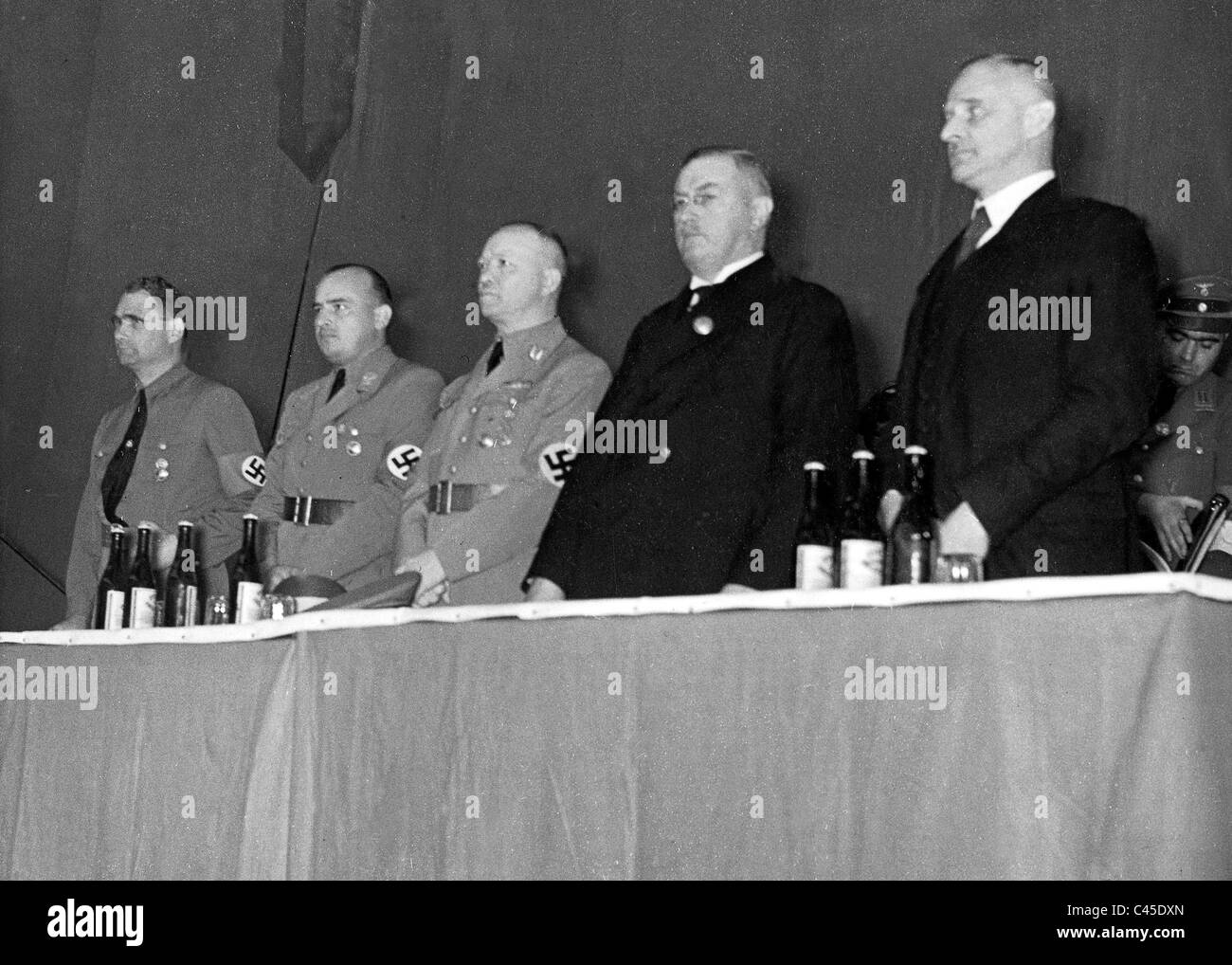 Rudolf Hess, Hans Frank Mutschmann, Franz Guertner, Carl Goerdeler der deutschen Juristen-Kongress 1936 Stockfoto