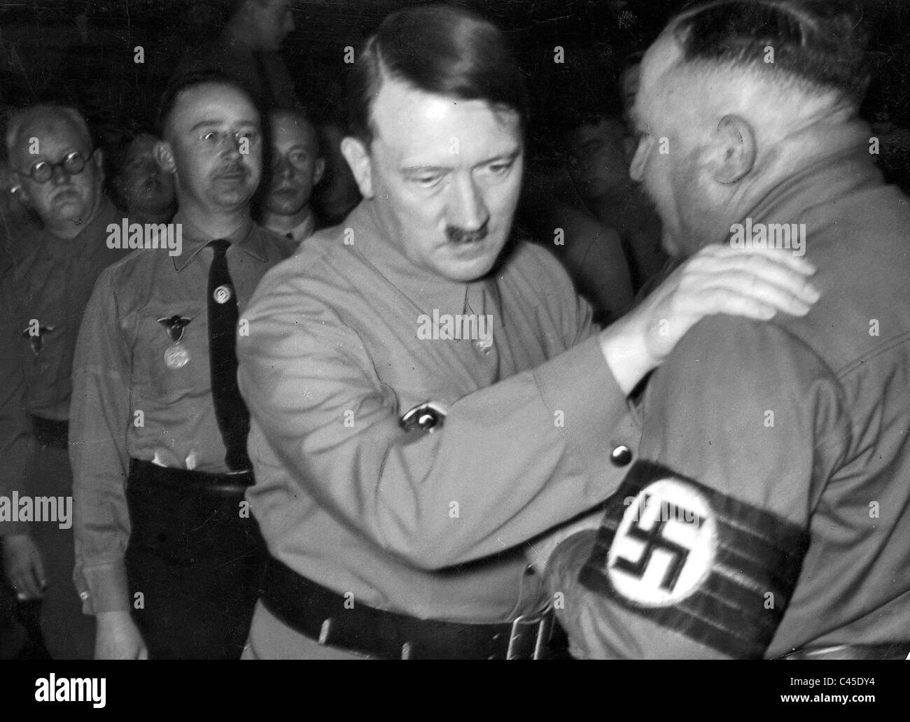 Adolf Hitler mit Christian Weber Stockfoto