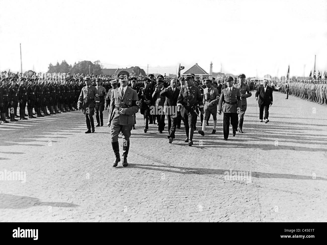 Hitler bei der Eröffnung einer Autobahn Stockfoto