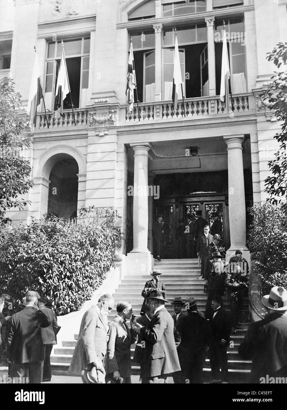 Der Palast der Justiz während der Konferenz von Locarno, 1925 Stockfoto