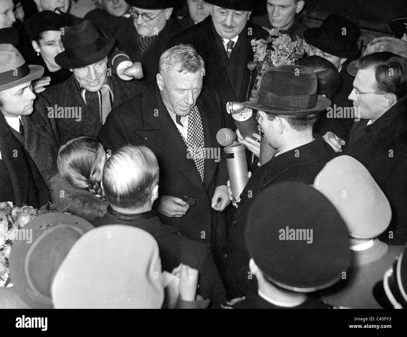 Wilhelm Filchner kehrt von seiner Expedition nach Tibet, 1938 Stockfoto