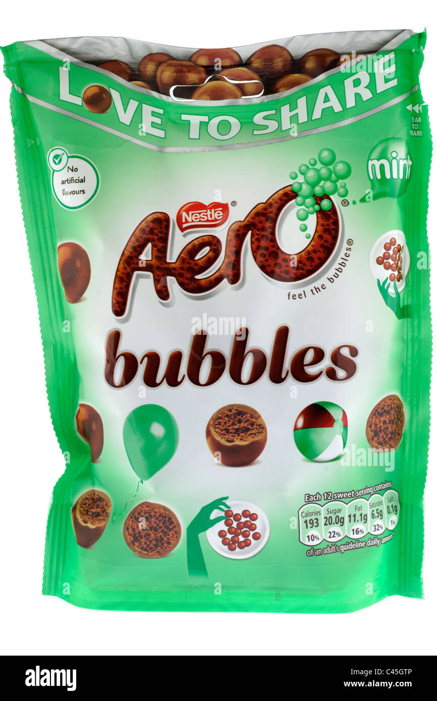 Tasche von Nestle Aero bubbles Stockfoto