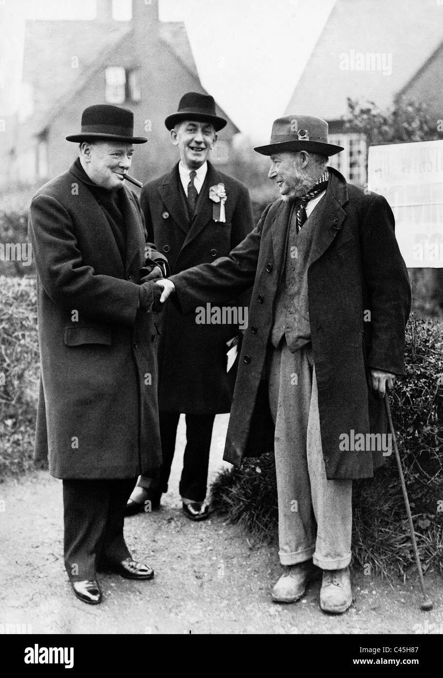 Winston Churchill auf eine Reise in seinem Wahlkreis, 1935 Stockfoto