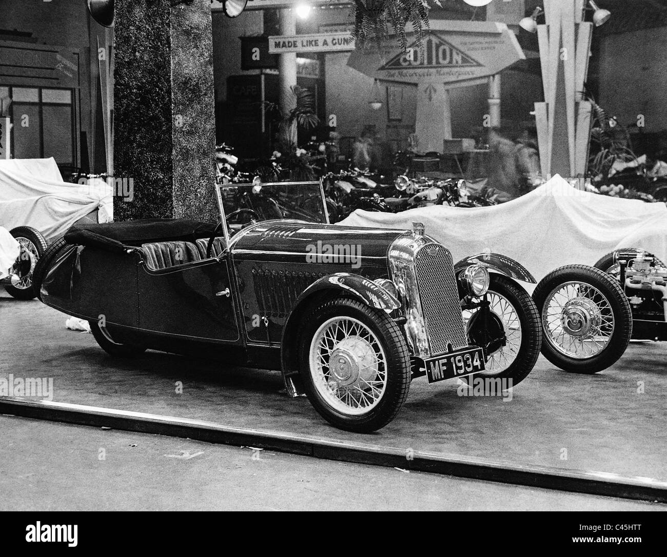 Dreirädrige 'F' Art von Morgan am Motorrad und Auto zeigen in der Olympia-Halle, 1933 Stockfoto